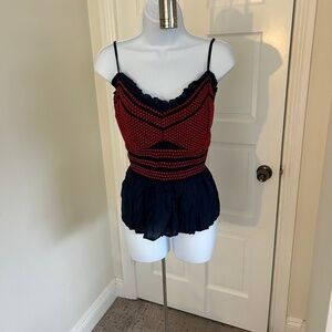 Old Navy Blue and Red Summer Tank Top
